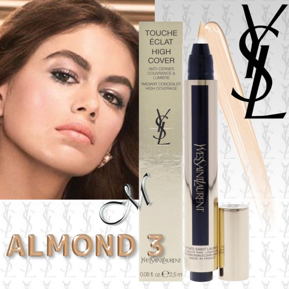 YSL Touche Éclat High Coverage Radiant* Concealer ~ 3 Almond 2.5ml NIB